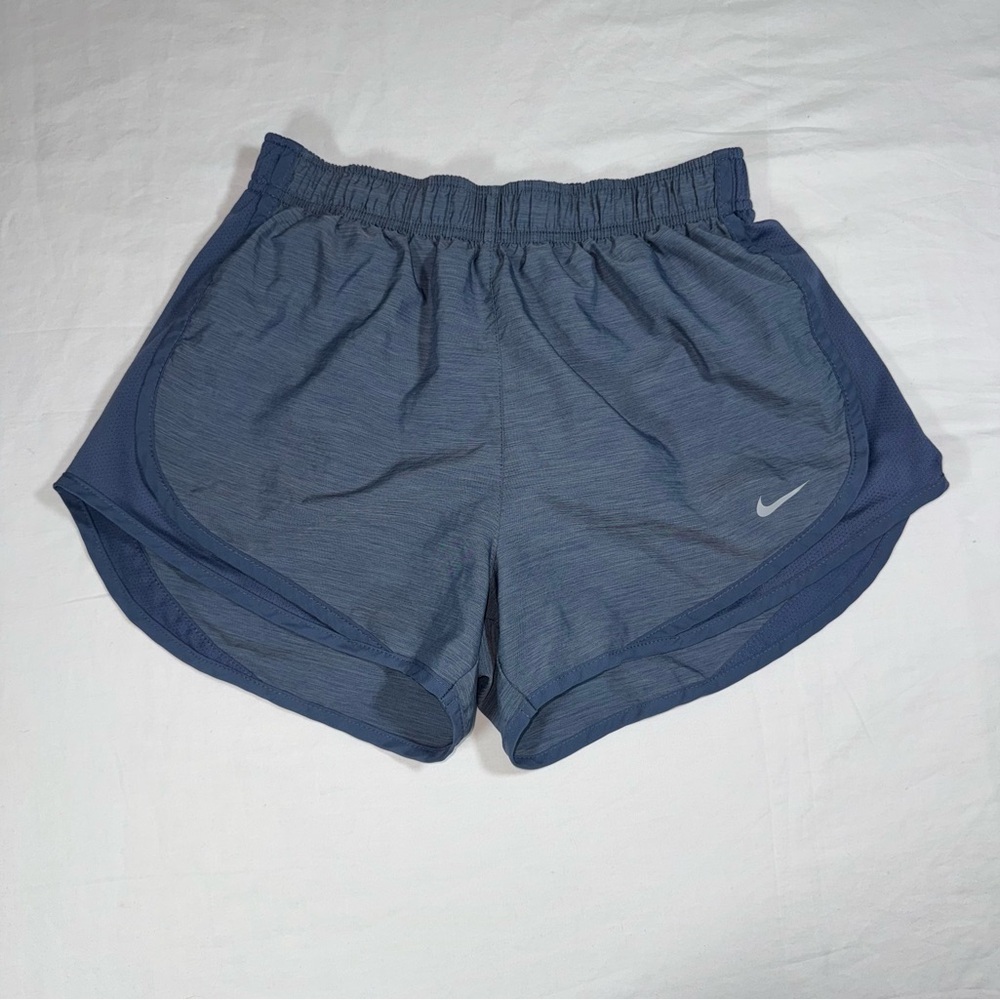 Nike Dri-FIT Tempo Running Shorts Blue Heathered Mesh Panels Womens Small